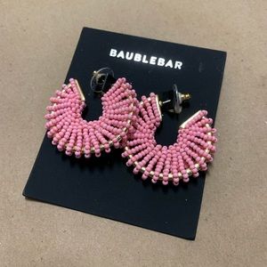 BaubleBar | Pink Giana Beaded Hoop Earrings